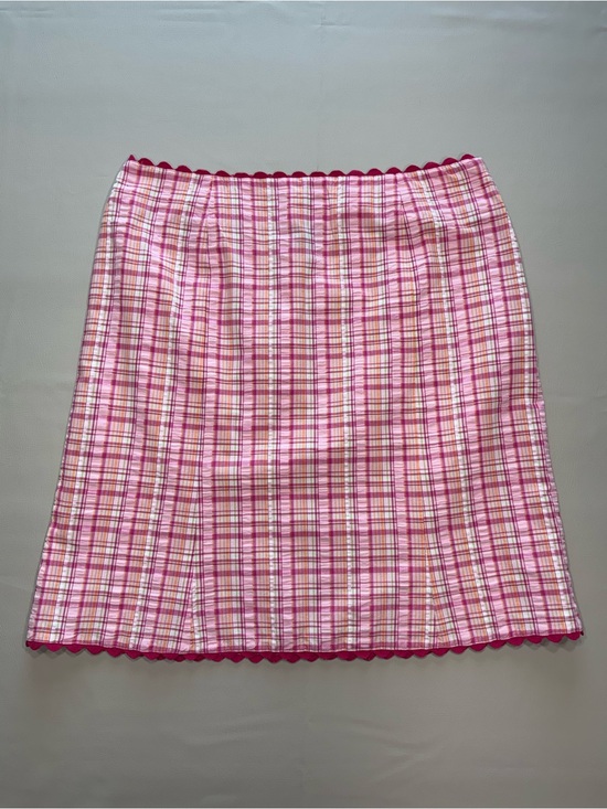 Willi Smith Dresses & Skirts - Willi Smith Pink Plaid Skirt with Scalloped Hem